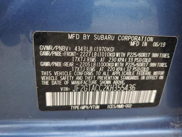 2019 SUBARU CROSSTREK JF2GTACC2KH355436