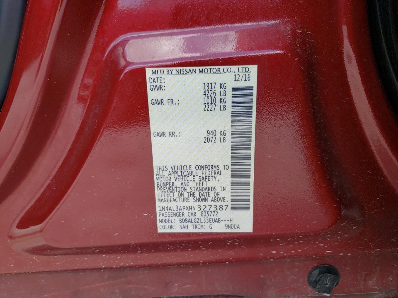 Nissan Altima 2.5 2017