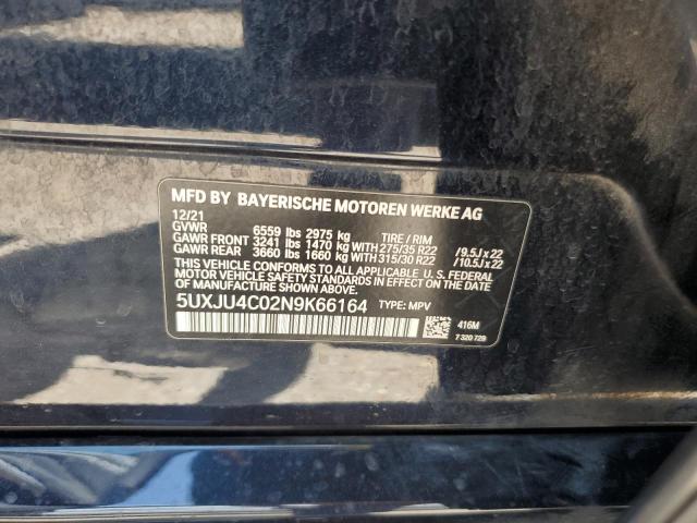 2022 BMW X5 M50I 5UXJU4C02N9K66164