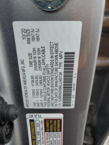 2020 HONDA CR-V EXL 5J6RW2H86LL040138