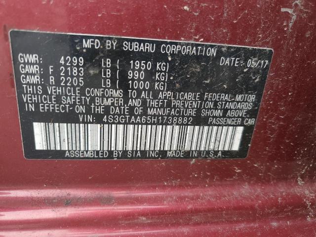 2017 SUBARU IMPREZA 4S3GTAA65H1738882