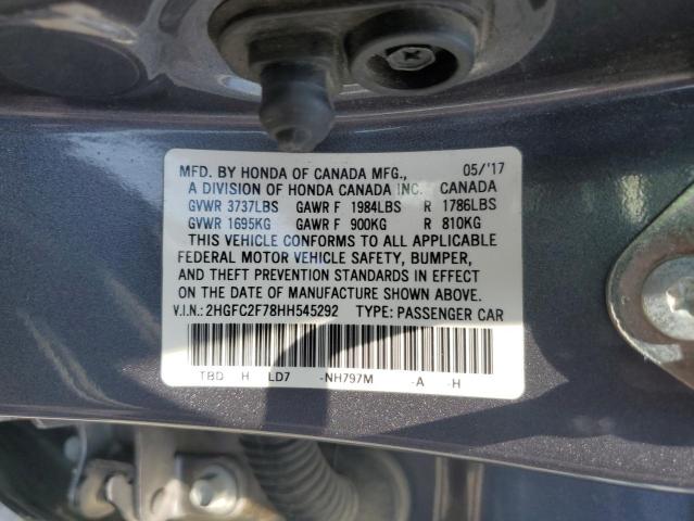 2017 HONDA CIVIC EX 2HGFC2F78HH545292