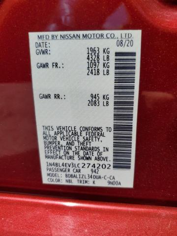 2020 NISSAN ALTIMA SL - 1N4BL4EV3LC274202