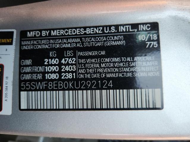 2019 MERCEDES-BENZ C 300 4MAT 55SWF8EB0KU292124