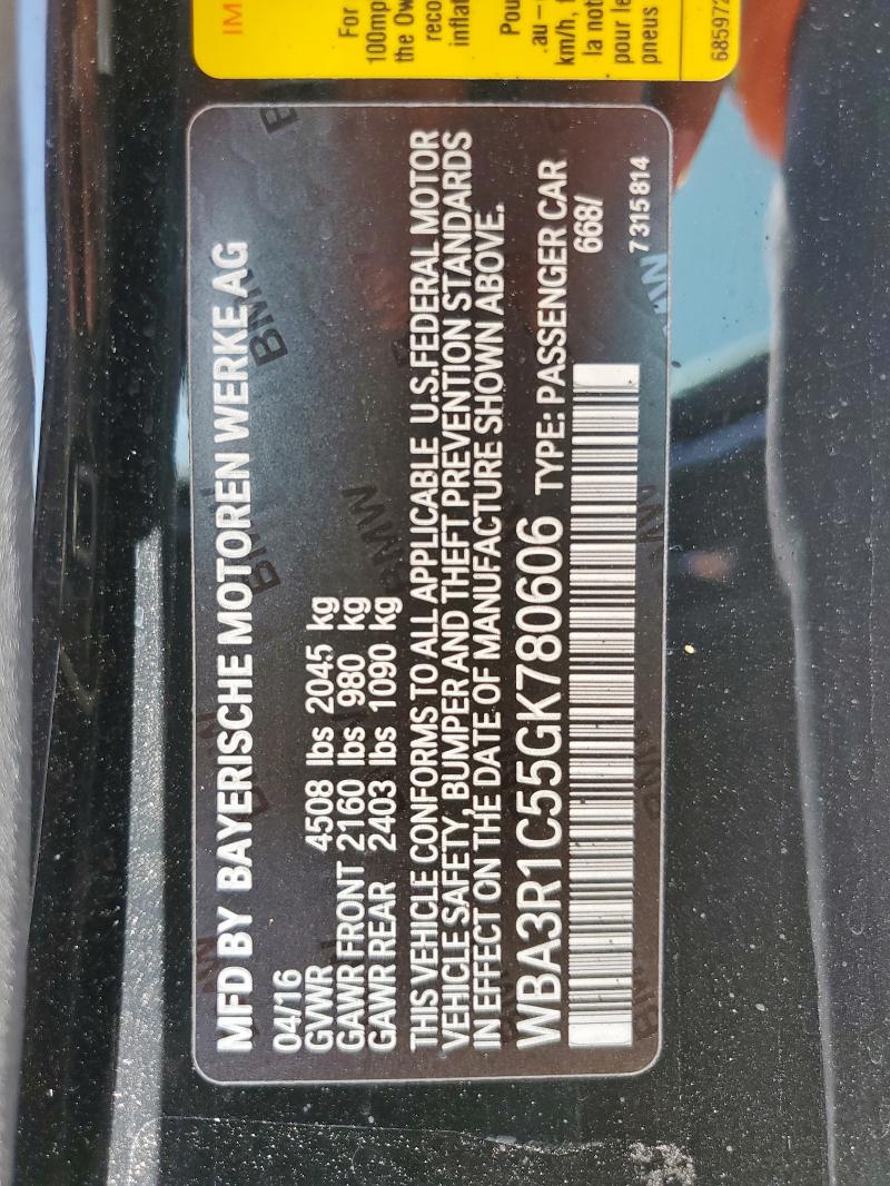 2016 BMW 435 I WBA3R1C55GK780606