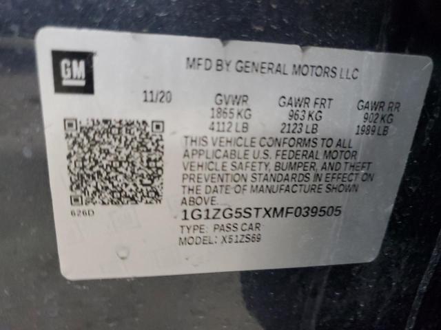 2021 CHEVROLET MALIBU RS - 1G1ZG5STXMF039505