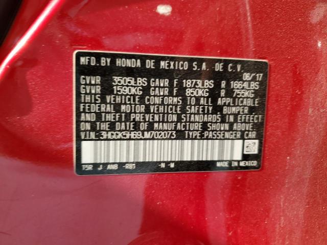 2018 HONDA FIT SPORT 3HGGK5H69JM702073