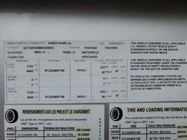 2011 WILDWOOD TRAILER #3209505104