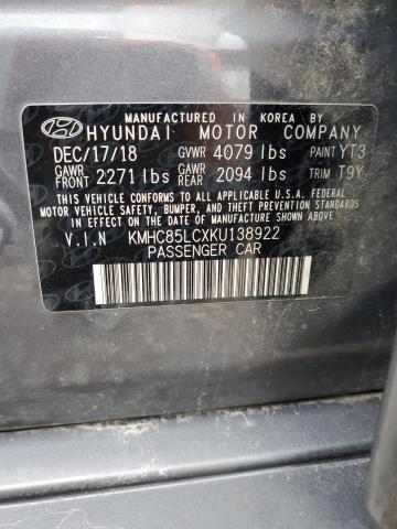 2019 HYUNDAI IONIQ LIMI - KMHC85LCXKU138922
