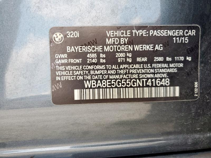 2016 BMW 320 XI WBA8E5G55GNT41648