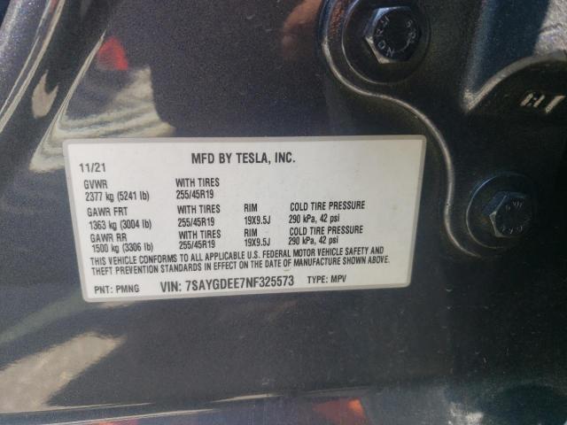 2022 TESLA MODEL Y - 7SAYGDEE7NF325573