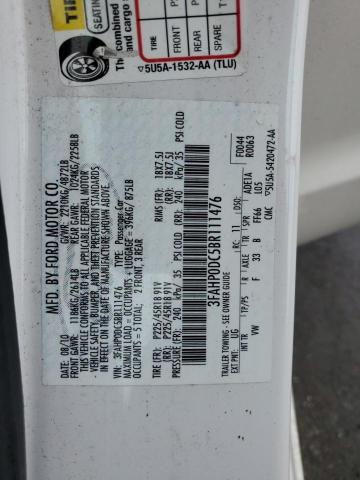 2011 FORD FUSION SPO - 3FAHP0DC5BR111476