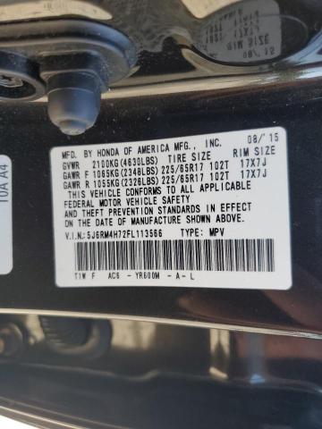 2015 HONDA CR-V EXL - 5J6RM4H72FL113566