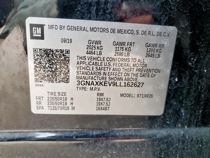 2020 CHEVROLET EQUINOX LT 3GNAXKEV9LL162627