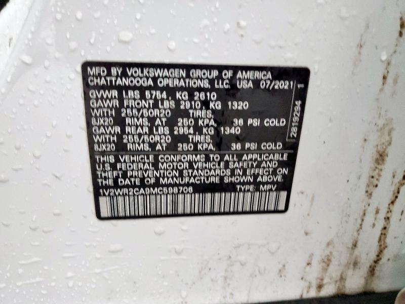 2021 VOLKSWAGEN ATLAS SE 1V2WR2CA9MC598706