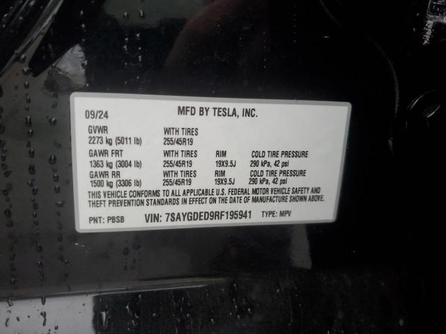 2024 TESLA MODEL Y - 7SAYGDED9RF195941