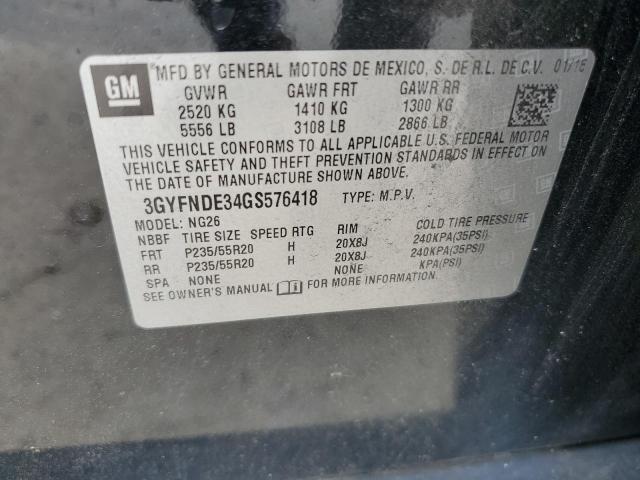 2016 CADILLAC SRX PREMIU 3GYFNDE34GS576418