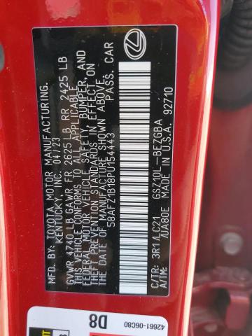 2023 LEXUS ES 350 BAS 58AFZ1B18PU154443