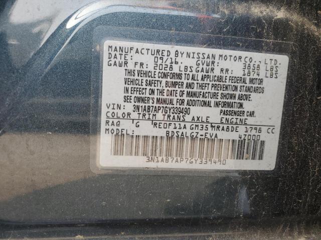 2016 NISSAN SENTRA S 3N1AB7AP7GY339490
