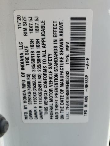 2021 HONDA CR-V EX - 7FART6H58ME003242