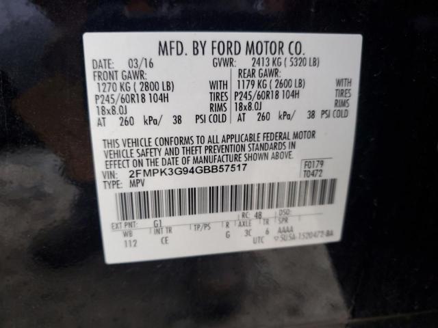 2016 FORD EDGE SE - 2FMPK3G94GBB57517