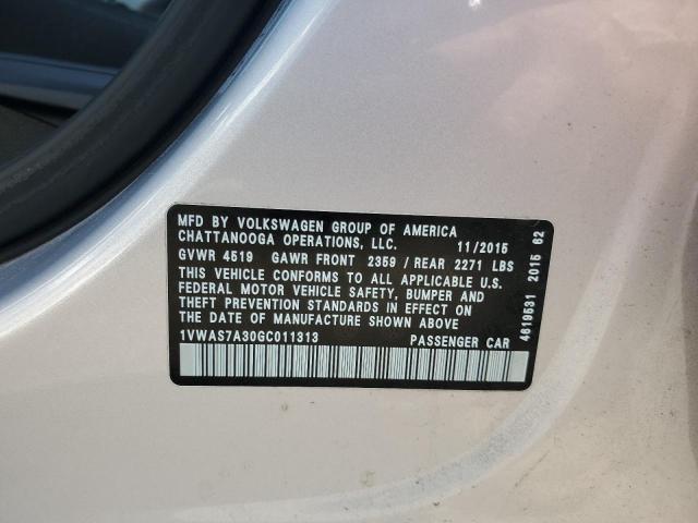 2016 VOLKSWAGEN PASSAT S - 1VWAS7A30GC011313
