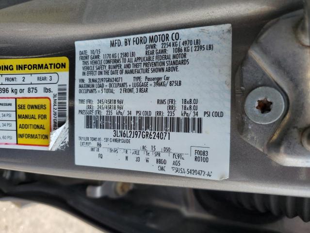 2016 LINCOLN MKZ 3LN6L2J97GR624071