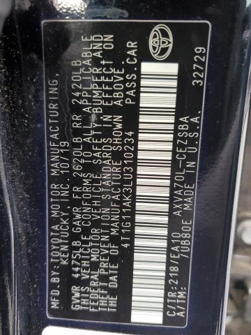 2020 TOYOTA CAMRY SE - 4T1G11AK3LU310234