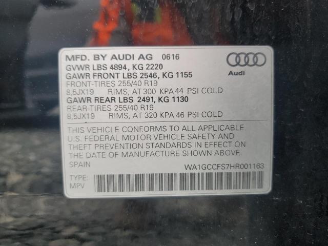 2017 AUDI Q3 PRESTIG WA1GCCFS7HR001163