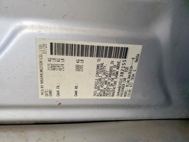 2020 NISSAN MAXIMA SV 1N4AA6CV1LC382155