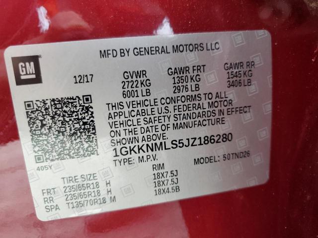 2018 GMC ACADIA SLT 1GKKNMLS5JZ186280