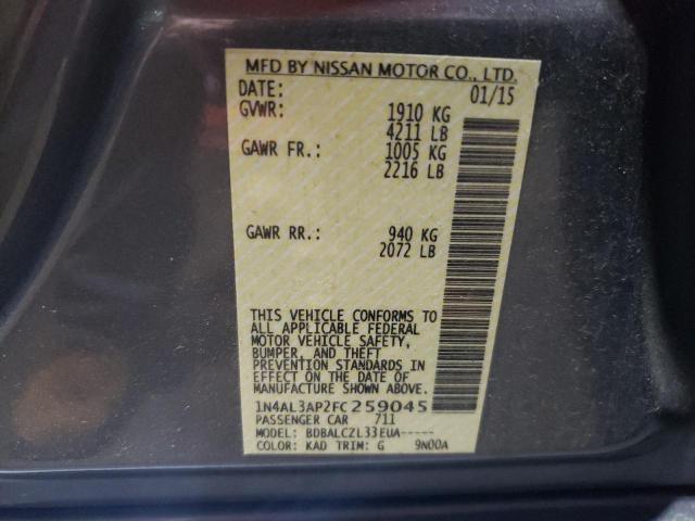 2015 NISSAN ALTIMA 2.5 - 1N4AL3AP2FC259045
