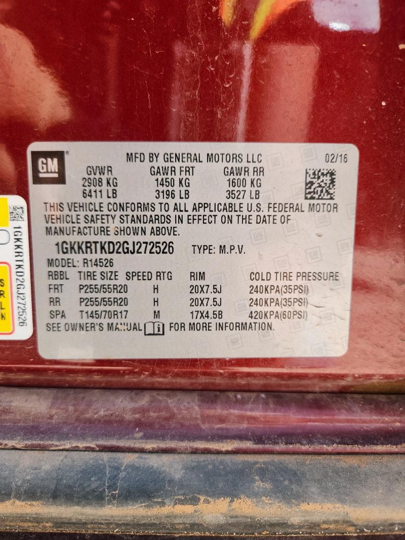 2016 GMC ACADIA DEN 1GKKRTKD2GJ272526