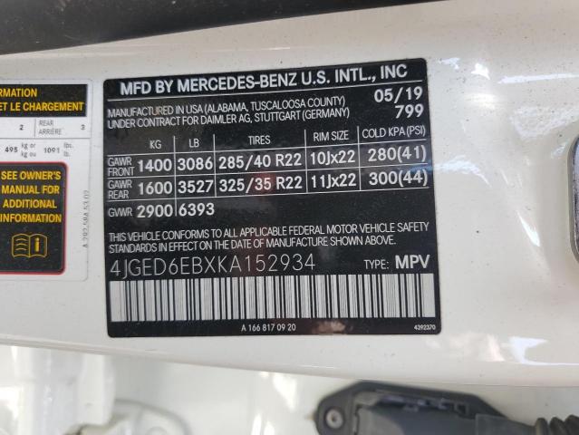 2019 MERCEDES-BENZ GLE COUPE - 4JGED6EBXKA152934