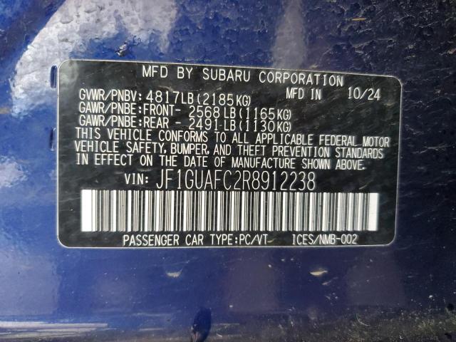 2024 SUBARU IMPREZA SP JF1GUAFC2R8912238