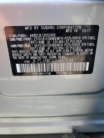 2018 SUBARU FORESTER 2 JF2SJAWC3JH497594