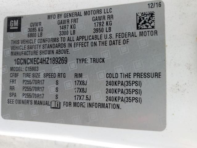 2017 CHEVROLET SILVERADO - 1GCNCNEC4HZ189269