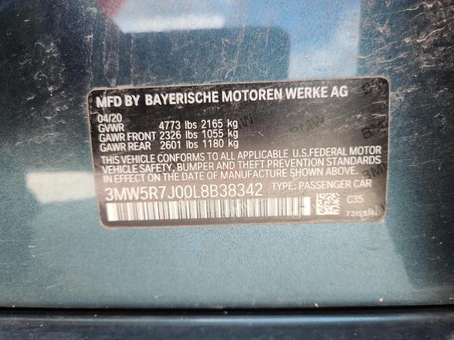 2020 BMW 330XI 3MW5R7J00L8B38342