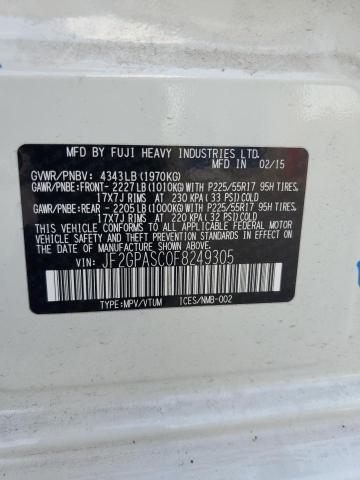2015 SUBARU XV CROSSTR JF2GPASC0F8249305