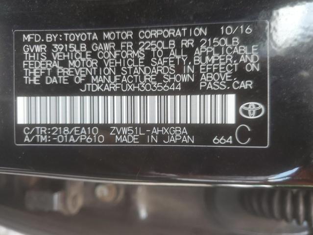 2017 TOYOTA PRIUS - JTDKARFUXH3035644