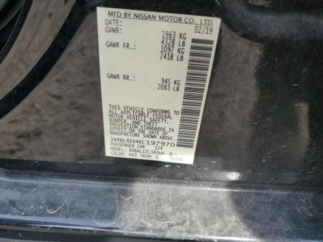 2019 NISSAN ALTIMA SL 1N4BL4EV4KC197970