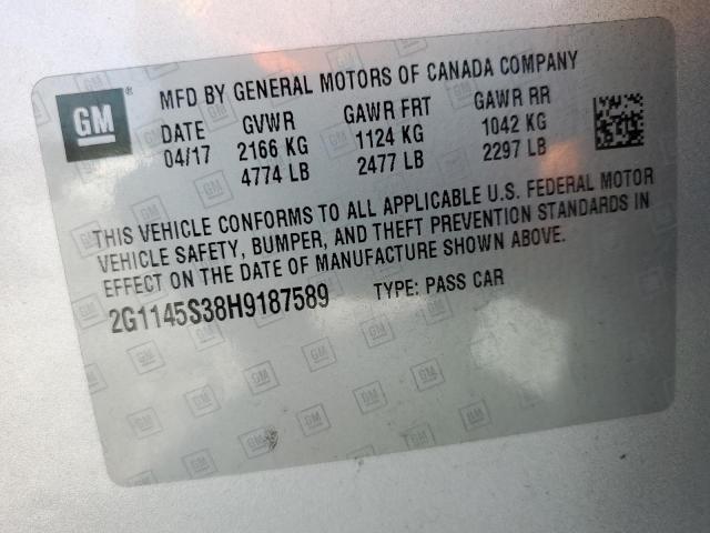 2017 CHEVROLET IMPALA PRE 2G1145S38H9187589