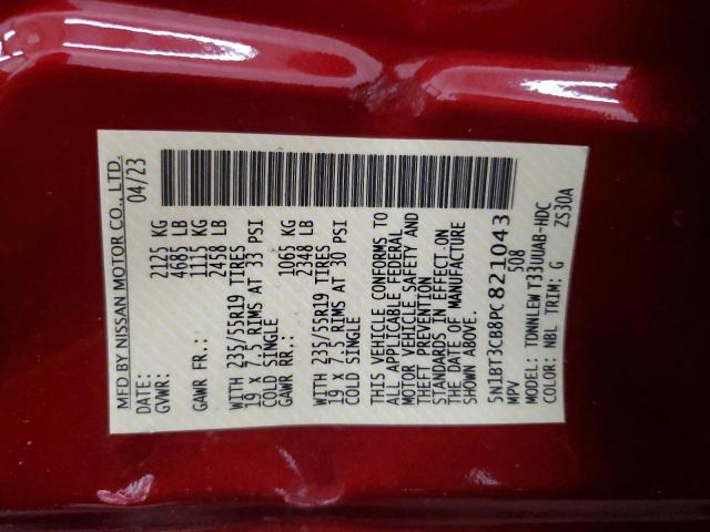 2023 NISSAN ROGUE SL 5N1BT3CB8PC821043