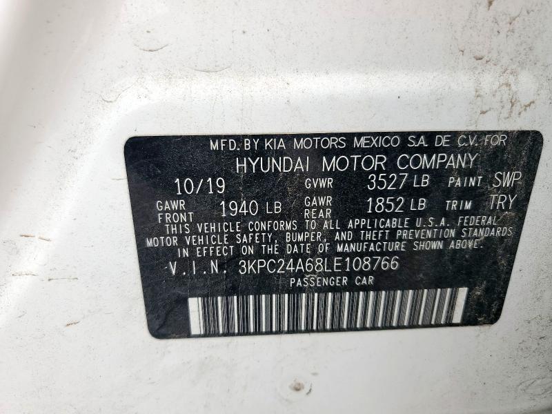 3kpc24a68le108766 - 2020 Hyundai accent se - #59153575