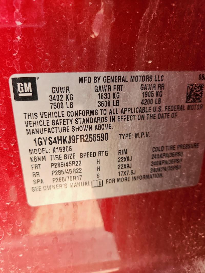 2015 CADILLAC ESCALADE E 1GYS4HKJ9FR256590