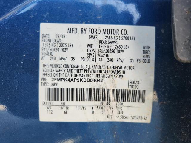 2019 FORD EDGE ST 2FMPK4AP9KBB04642