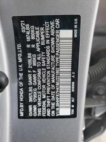 2021 HONDA CIVIC SPORT SHHFK7H41MU221892