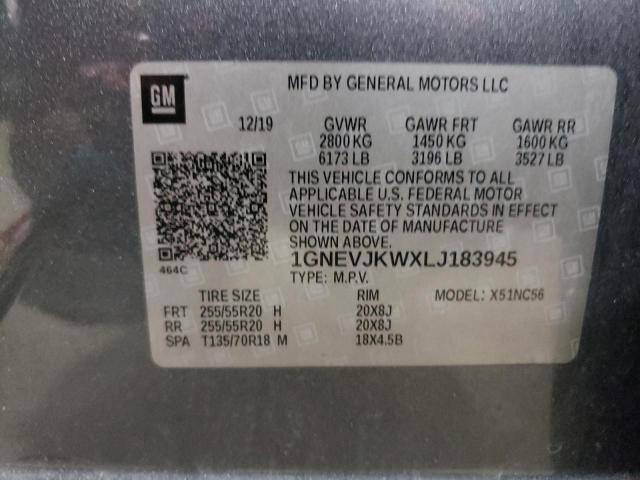 2020 CHEVROLET TRAVERSE R 1GNEVJKWXLJ183945