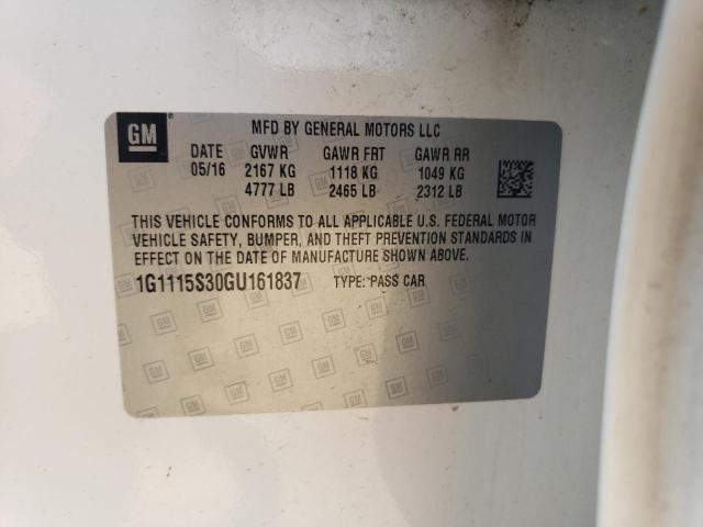 2016 CHEVROLET IMPALA LT 1G1115S30GU161837