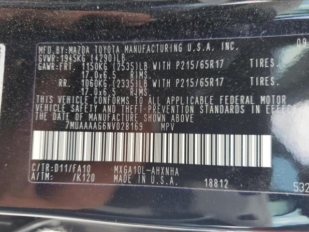 2022 TOYOTA COROLLA CR 7MUAAAAG6NV028169